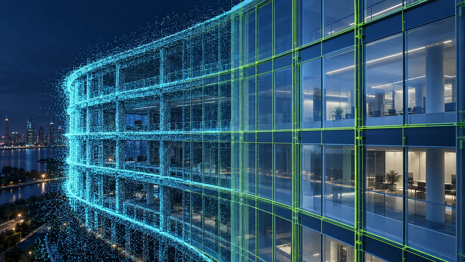 幕墙扫描点云重建为精确立面几何